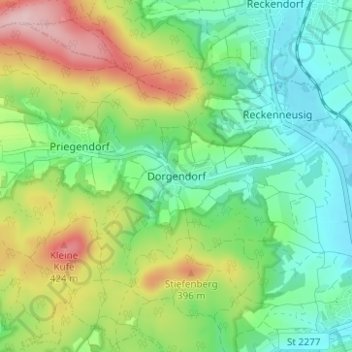 Carte topographique Dorgendorf, altitude, relief