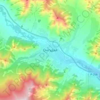 Carte topographique Onguday, altitude, relief