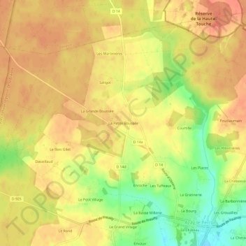 Carte topographique La Petite Boussée, altitude, relief