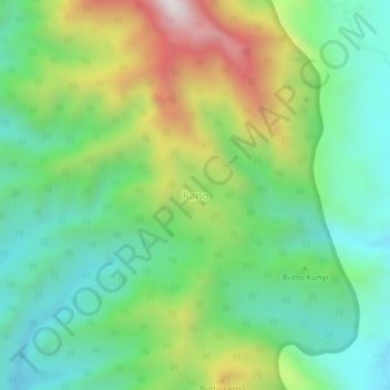 Carte topographique Rano, altitude, relief