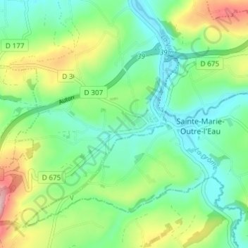 Carte topographique Les Hauts Vents, altitude, relief