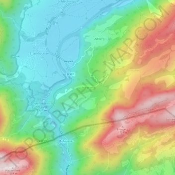 Carte topographique Streichen, altitude, relief