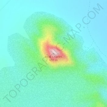 Carte topographique Peak Charles, altitude, relief