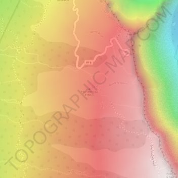 Carte topographique Piton Bernica, altitude, relief