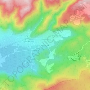 Carte topographique La Feutrière, altitude, relief