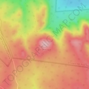 Carte topographique Mount Barambogie, altitude, relief