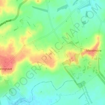 Carte topographique Crafton, altitude, relief