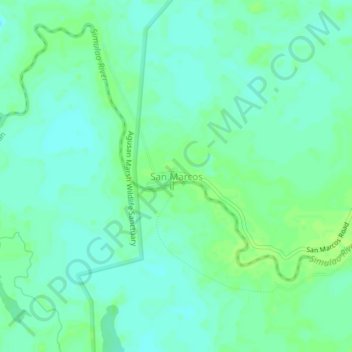 Carte topographique San Marcos, altitude, relief