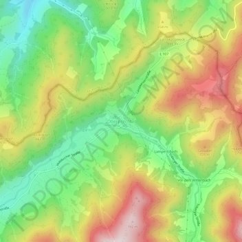 Carte topographique Oberprechtal, altitude, relief