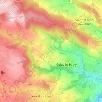 Carte topographique Le Carcanet, altitude, relief