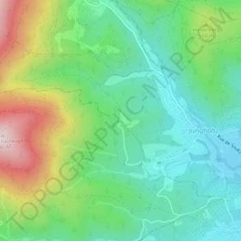 Carte topographique Sainte-Anne, altitude, relief