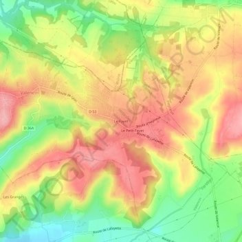Carte topographique Le Fayet, altitude, relief