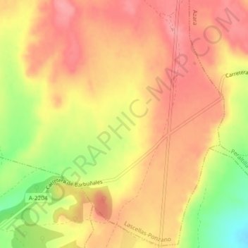 Carte topographique Estaños, altitude, relief