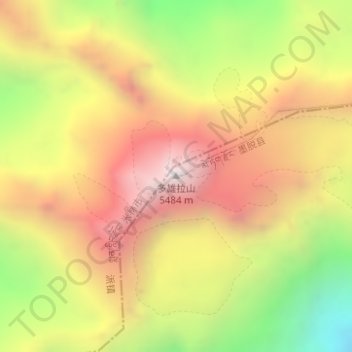 Carte topographique 多雄拉山, altitude, relief