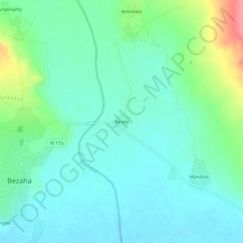 Carte topographique Besely, altitude, relief