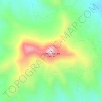 Carte topographique Heart Mountain, altitude, relief