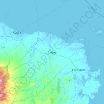 Carte topographique Sagay, altitude, relief