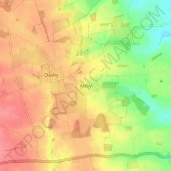 Carte topographique Aisby, altitude, relief