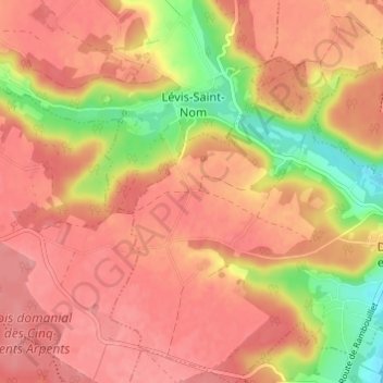 Carte topographique Le Mousseau, altitude, relief