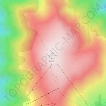 Carte topographique Muntele Mic, altitude, relief