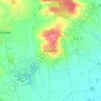 Carte topographique Bergheim, altitude, relief