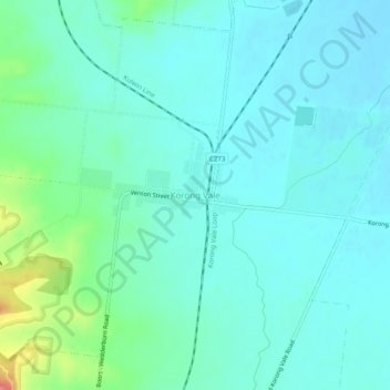 Carte topographique Korong Vale, altitude, relief