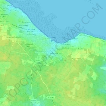 Carte topographique La Fontaine, altitude, relief