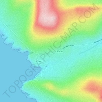 Carte topographique Ashleam, altitude, relief