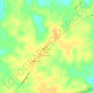 Carte topographique McNutt Hill, altitude, relief