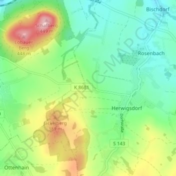 Carte topographique Galgenberg, altitude, relief