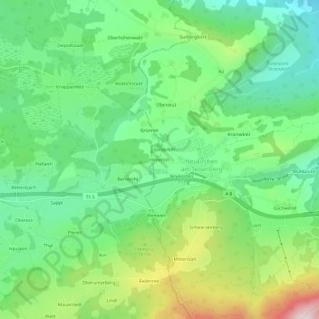 Carte topographique Hinterloh, altitude, relief