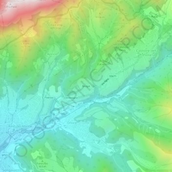 Carte topographique Brugai, altitude, relief