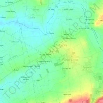 Carte topographique Le Bé, altitude, relief