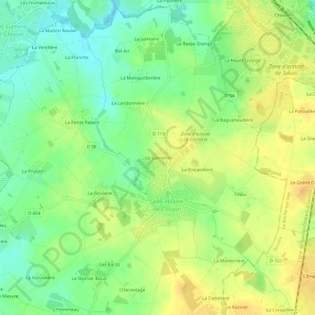 Carte topographique La Garnerie, altitude, relief