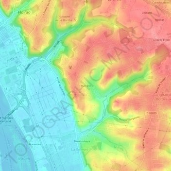 Carte topographique Manière, altitude, relief