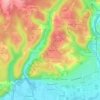 Carte topographique Les Landes, altitude, relief