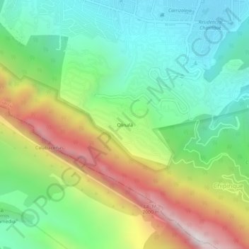 Carte topographique Olinalá, altitude, relief