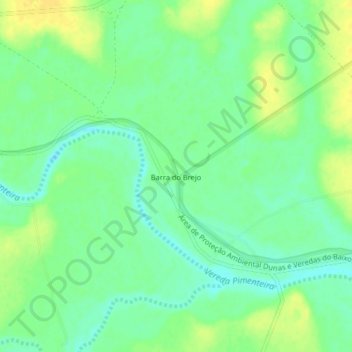 Carte topographique Barra do Brejo, altitude, relief