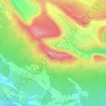 Carte topographique Peña Pico, altitude, relief