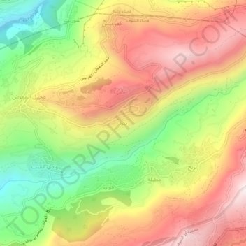 Carte topographique El Bireh, altitude, relief