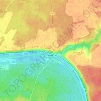 Carte topographique Les Grillons, altitude, relief