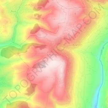 Carte topographique Mazraat Al Shouf, altitude, relief