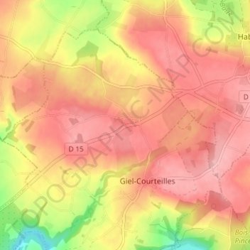 Carte topographique Courteilles, altitude, relief