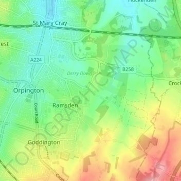 Carte topographique Cockmannings, altitude, relief