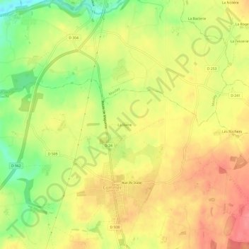 Carte topographique La Barre, altitude, relief