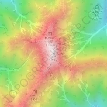 Carte topographique Mount Kita, altitude, relief