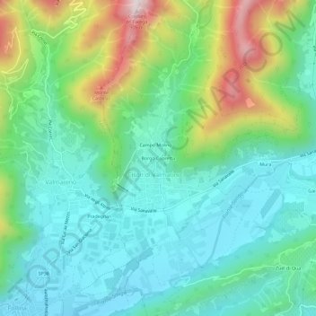 Carte topographique Borgo Capretta, altitude, relief