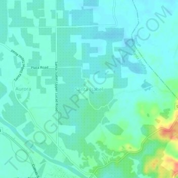 Carte topographique Santa Isabel, altitude, relief