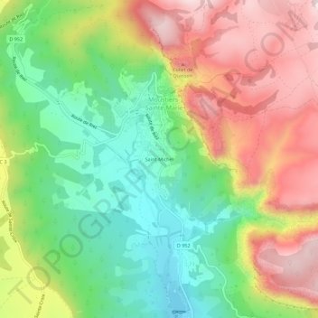 Carte topographique Saint-Michel, altitude, relief