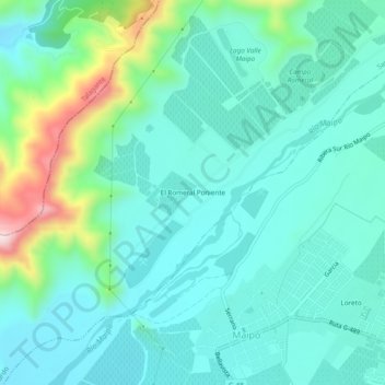 Carte topographique El Romeral Poniente, altitude, relief